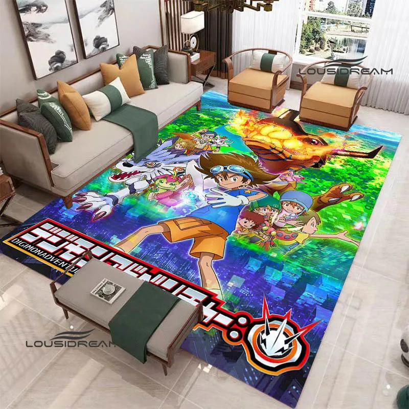 Ковер с 3D-принтом мультфильма Digimon Нескользящий ковер Коврики для йоги Ковер для гостиной Прикроватный ковер Декор для спальни Подарок на день рождения