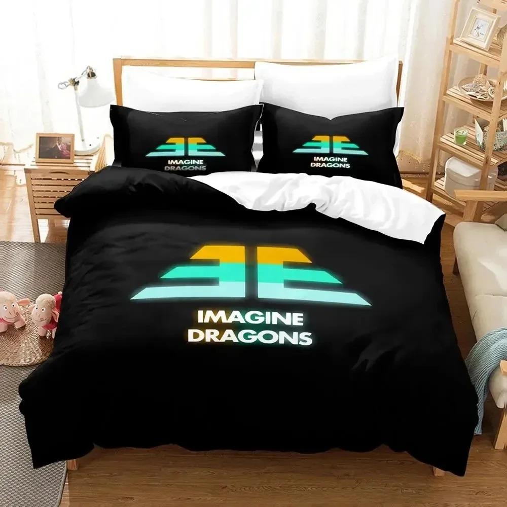 3D-принт Imagine Dragons Обложка альбома Постельное белье Пододеяльник Постельный комплект Пододеяльник Наволочка Одеяло King Queen Size Мальчики Взрослые