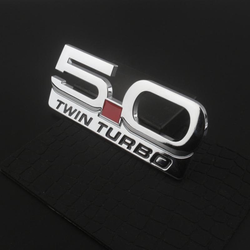 Applicable to GT car logo, tail label, metal 5.0 displacement standard, commemorative edition, side label, leaf plate label, upgrade label