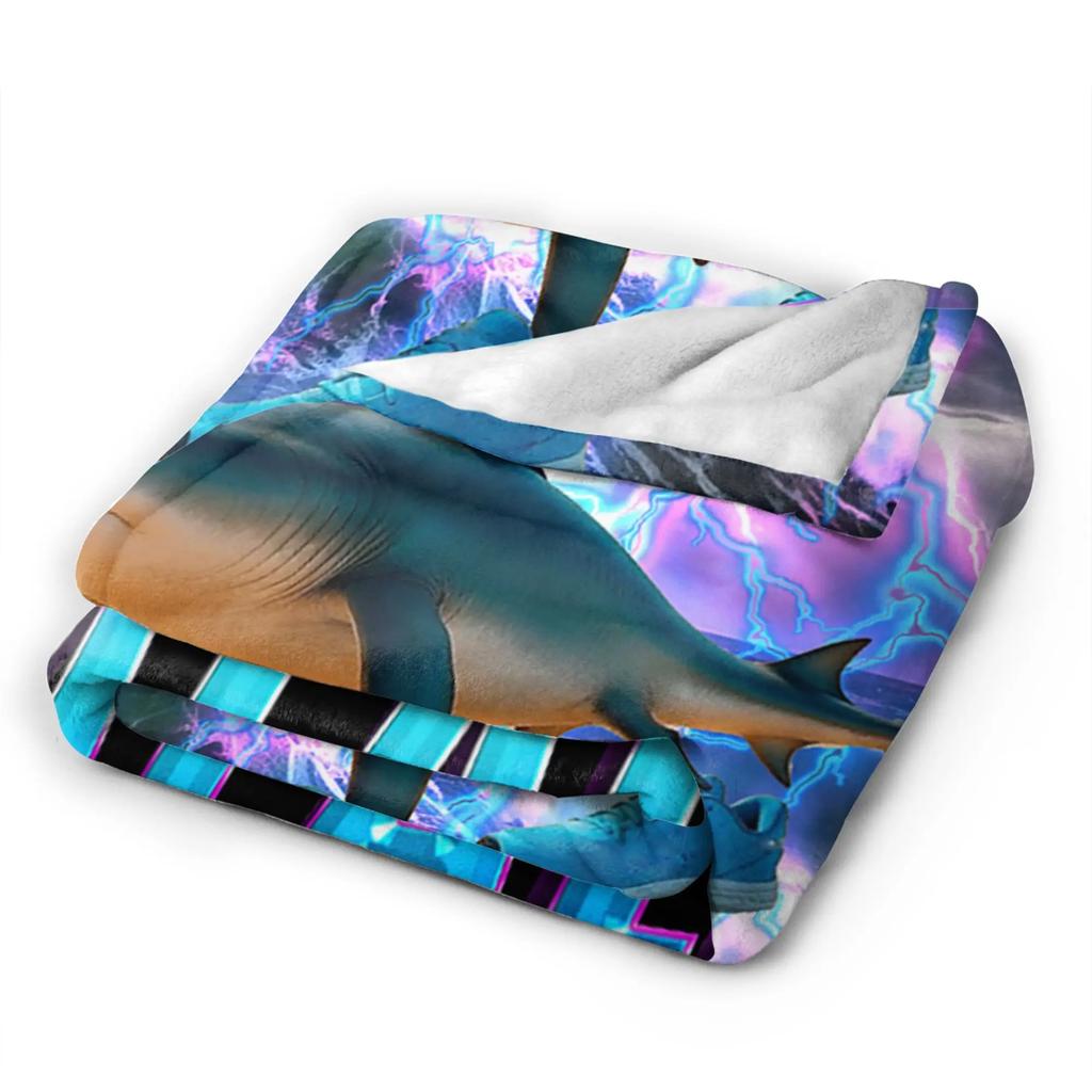 Tralalero Tralala Bootleg Funny Brainrot Italian Shark Meme TBlanket Warm Soft Bedding Throws Winter Couch Chair Bedspread