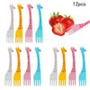 12Pcs/set Fruit Snack Toothpick Cartoon Giraffe Shape Tableware Food Picks Salad Desert Forks Kitchen Accessories Kitchen Tool