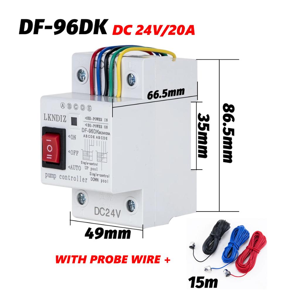 DF-96DK Automatic Water Level Controller Switch DC 12V 24V 20A Water Tank Liquid Level Detection Sensor Water Pump Controller