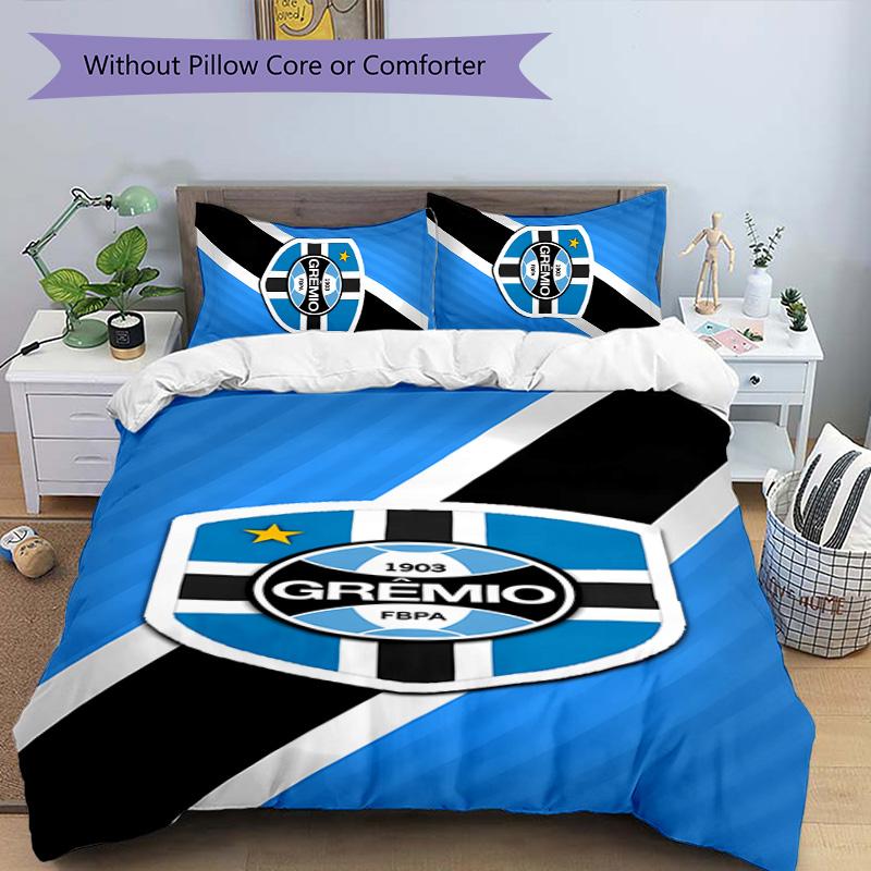 3pcs Grêmio logo pattern bedding set duvet cover set includes duvet cover &pillowcases, perfect all season bedroom decoration & gift