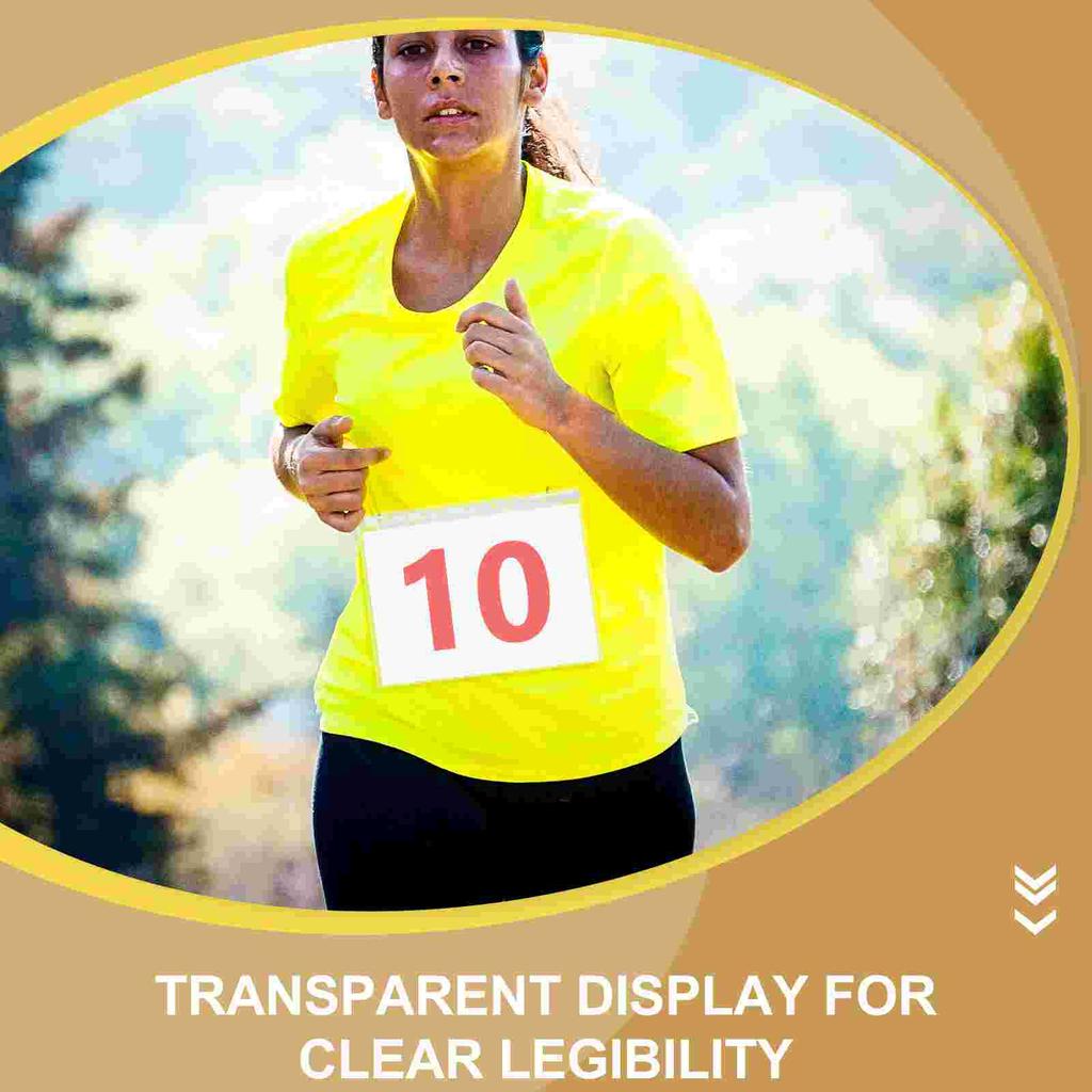 100 Pcs Race Bib Cover Number Holder Running Display Bibs Bag Clear For Storage Container Bags
