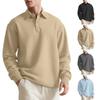 NEW Men's Jacquard Solid Color Buttoned New Style Polo Shirt Collared Long-Sleeved Loose Fitted Sweater European Size 2025