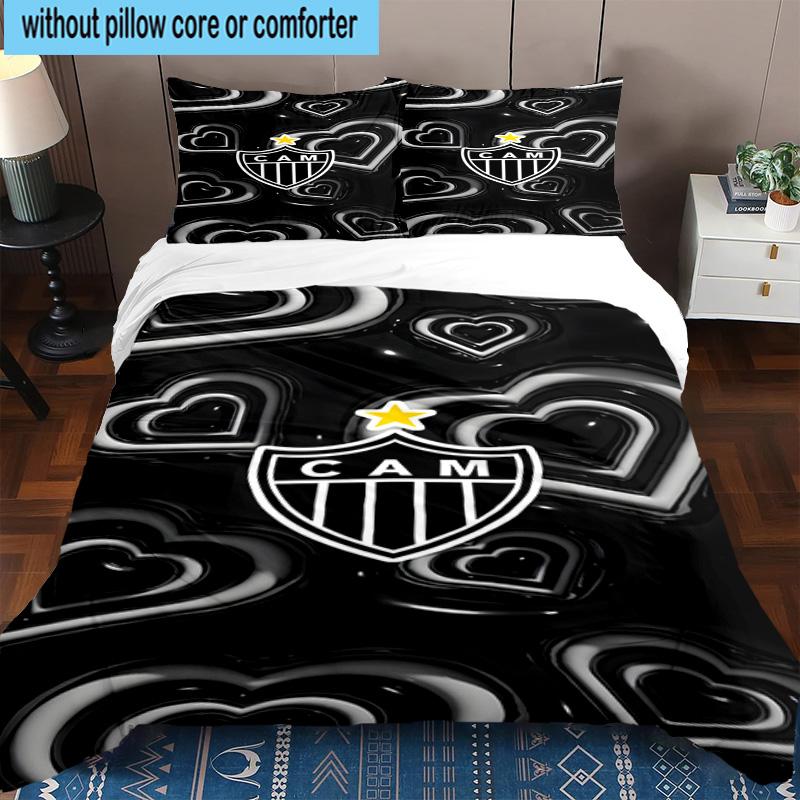 3pcs Clube Atlético Mineiro With Shield Bedding Set Duvet Cover Closure Includes 1 Duvet Cover & 2 Pillowcases Bedding Sets Home Decor Gifts