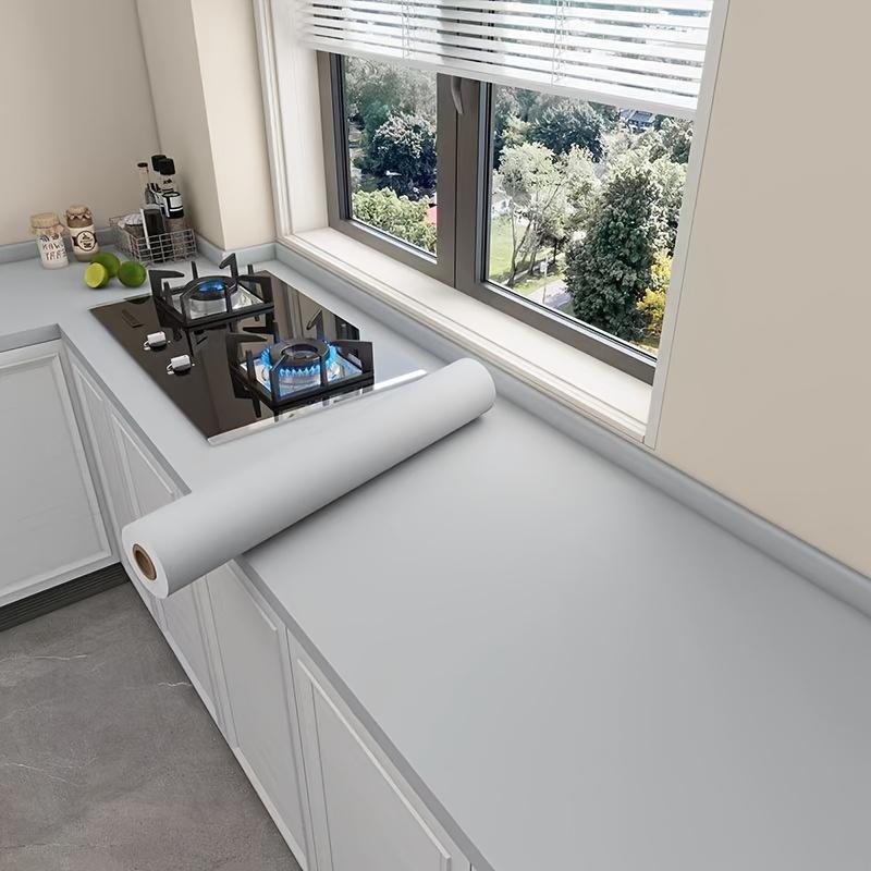 60СМ Самоклеящиеся виниловые обои Матовый черный серый белый Съемная толстая контактная бумага для стен кухонь столешниц шкафов