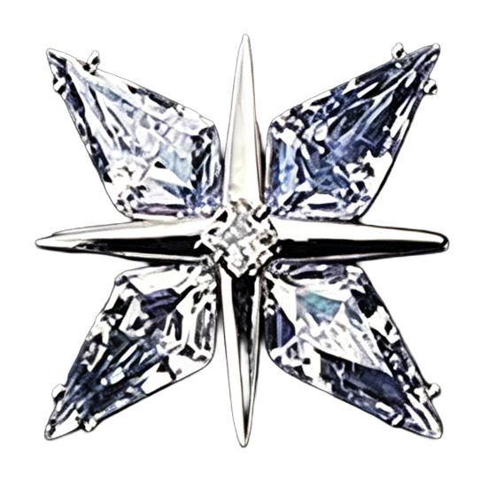 Brooch Pin with Invisible Safety Buckle, Star Shape Lapel Cubic Small Delicate Zirconia Rhinestone Accent, for Suits Shirts Wedding Formal Wear