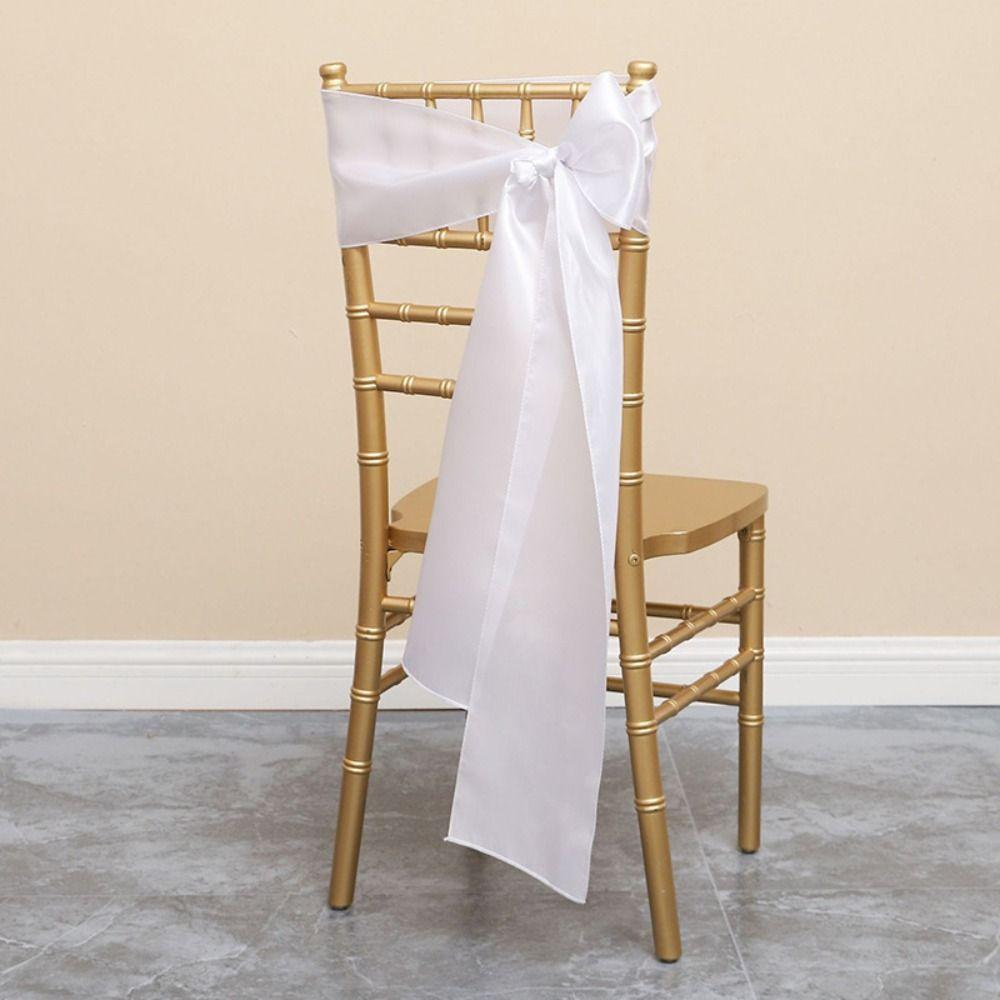 5 шт. Винтажная накидка на стул с бантом 275 см Лента для спинки стула Сатиновые ленты для свадебного стула Детский праздник