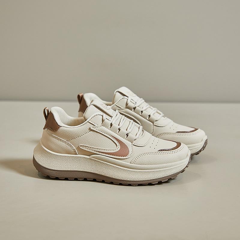 Women's Casual Sneakers Outdoor Lightweight Non-slip Lace Up Running Shoes Fashion Faux Leather Sports Walking Shoes for Women Comfortable Sneaker