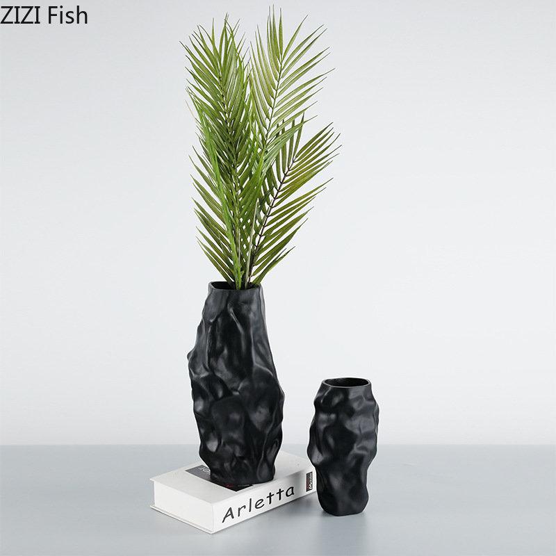 Простая керамическая ваза неправильной формы, украшение стола в гостиной, цветы, цветочная композиция, креативная ваза, ремесла, украшение для дома