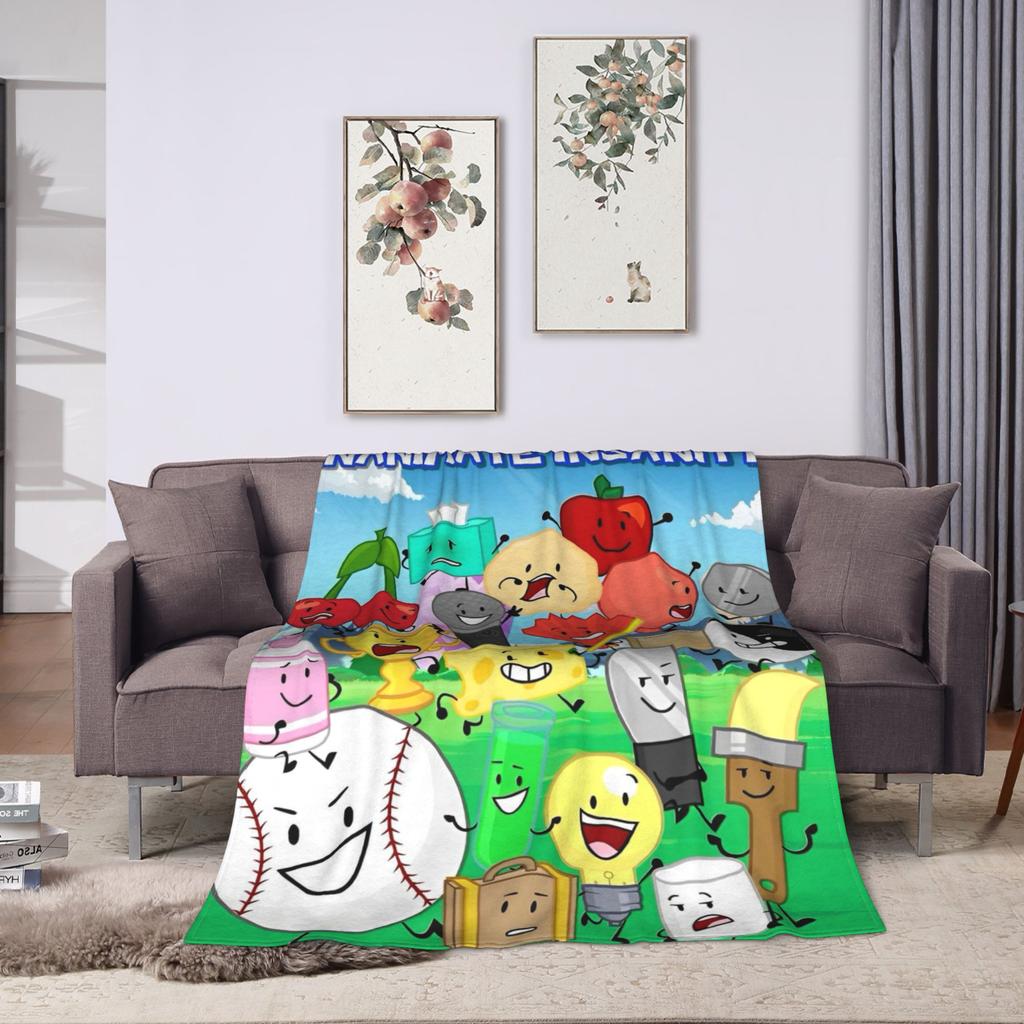 BFDI Inanimate Insanity Blankets Fleece Summer Portable Warm Throw Blankets for Sofa Office Bedding Throws