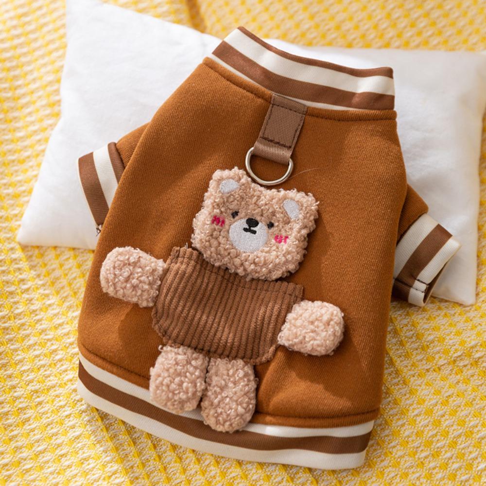 Cute 3D Winter Dog Clothing Thin Fleece Soft Teddy Dog/Cat Pet Clothes Teddy Bear Sweater Vest for Autumn-winter