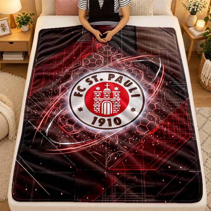 Flannel BlanketFC St. Pauli Football Warm Soft Throw Blanket for Indoor Sofa Bed Living Room Use