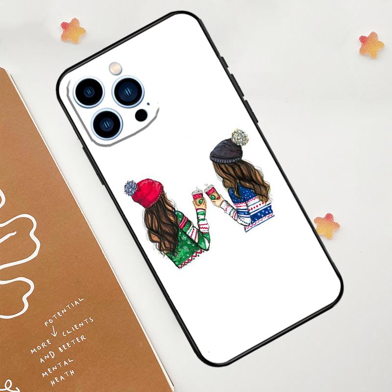 Лучшие друзья BFF Совпадающий чехол для телефона Для iPhone 17 Pro Max 14 13 12 11 15 16 Pro Max mini 16 Plus 16e 17 Air Funda