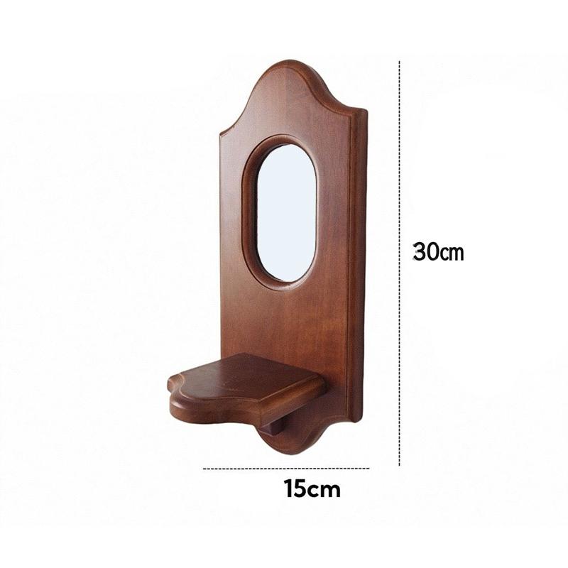 Vintage Wood Candlestick Wall Mirror Hanging Candle Holder Wall Decoration Wall Rack Wall Mirror With Shelf Home Decoration