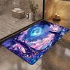 1pc, JIT Flannel Thickness 0.47inch, Starry Night Sky Cat Print, Non-Slip Absorbent Mat, Washable Entryway Kitchen Living Room B