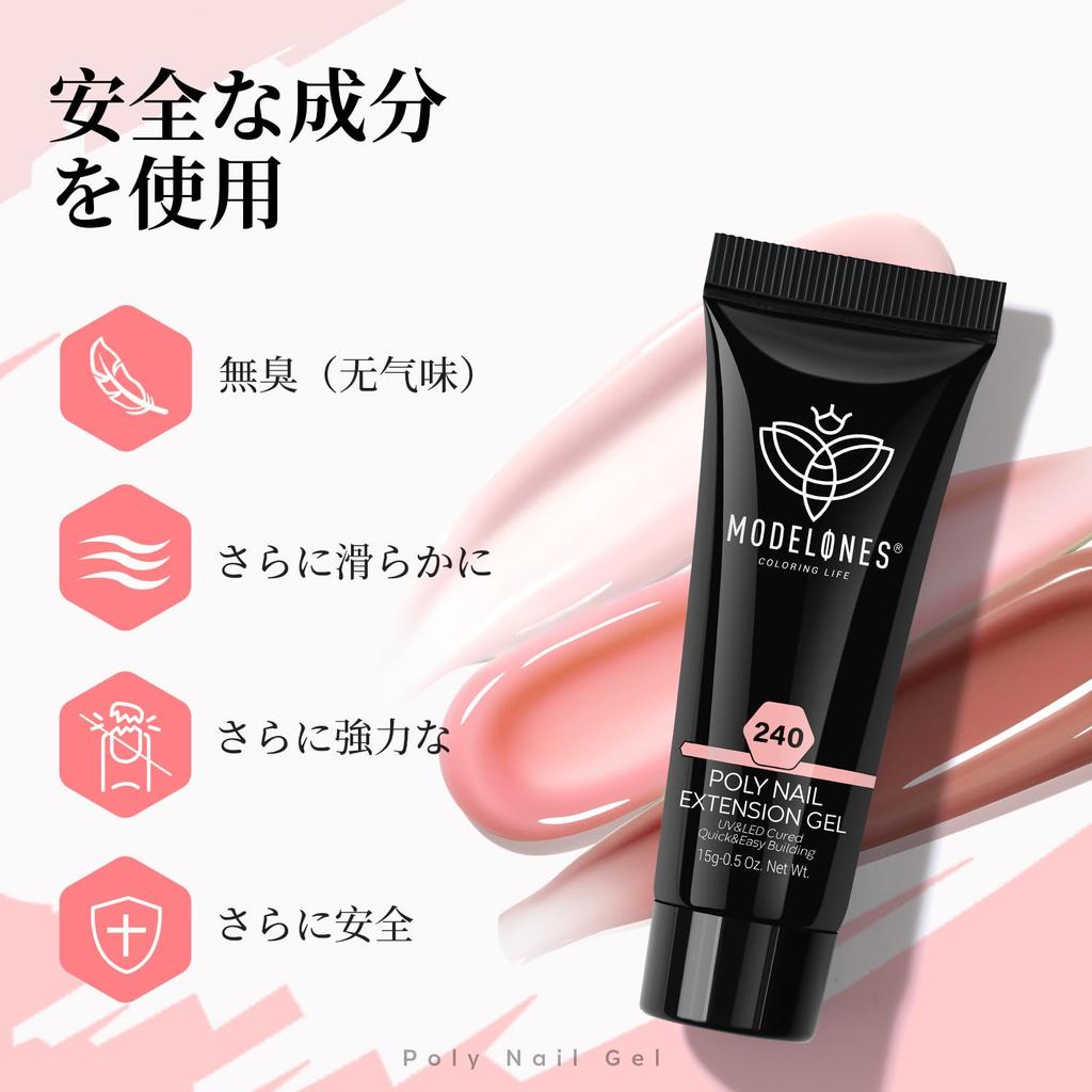 Набор полигелей Modelones для типсов, клей для ногтей, верхнее покрытие для геля, светодиодная лампа, баночка для начинающих, набор для ногтей, набор для длины ногтей, набор цветных гелей