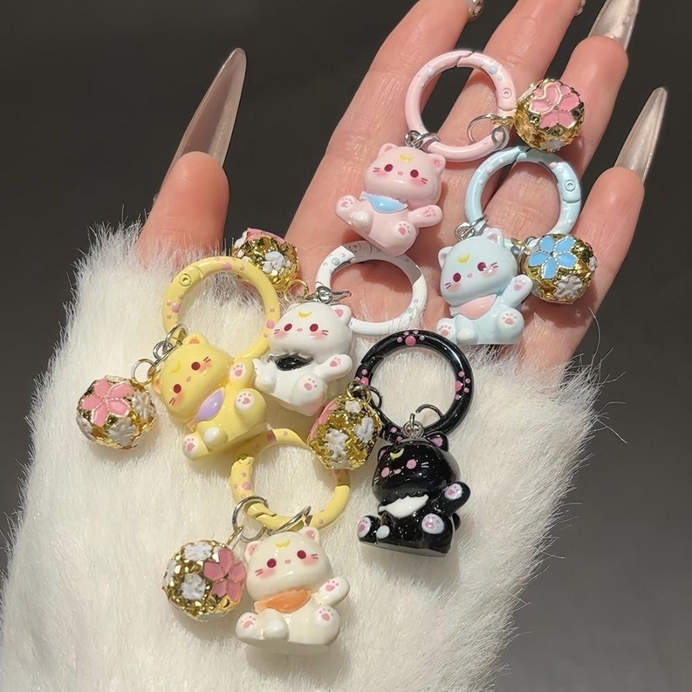 5cm Cat Keychain Resin Korean Keychain Fashion Sweet Keyring Phone Chain