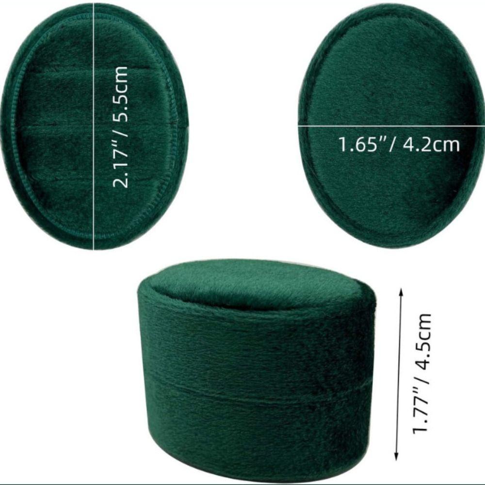 Oval Shape Velvet Ring Box 2 Slots/3 Slots Oval Jewelry Box Jewelry Organizer Box Proposal