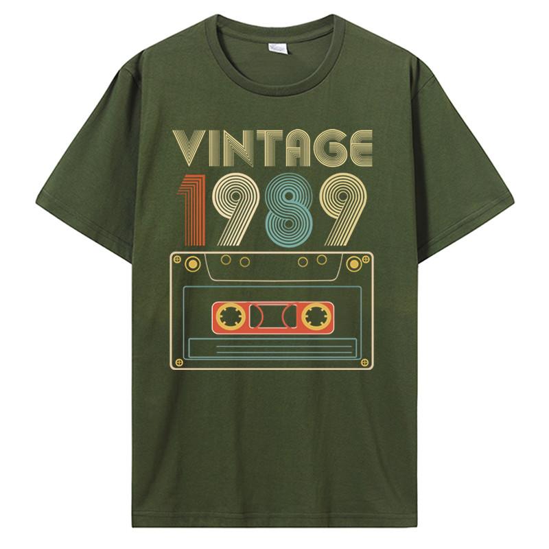 Новая мужская футболка Винтаж 1985 1986 1987 1988 1989 Футболка Женская футболка Мужские хлопковые футболки Хип-хоп Харадзюку Уличная одежда