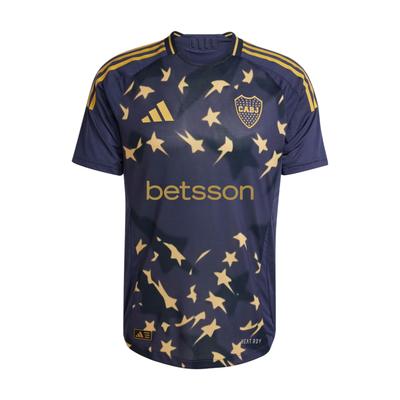 Футболка Boca Juniors 24/25 Third Authentic Jersey, удобная, мягкая, дышащая, легкая, облегающего кроя, с круглым вырезом, мужская, темно-синяя IV8212
