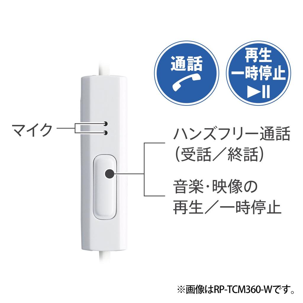 Panasonic Внутриканальные наушники, совместимые с синим смартфоном/iPhone RP-TCM360-A