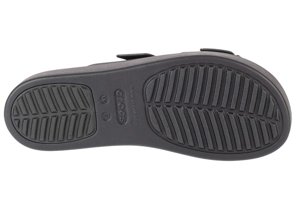 Crocs Босоножки на низкой танкетке Brooklyn, женские черные шлепанцы