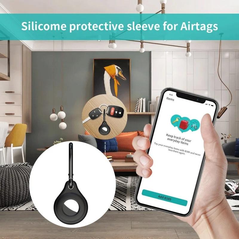 Чехол для устройства слежения GPS Airtags Anti Loss Dog Tracker Locator Airtag Liquid Silicone Portable Keychain для Apple Air Tag Case