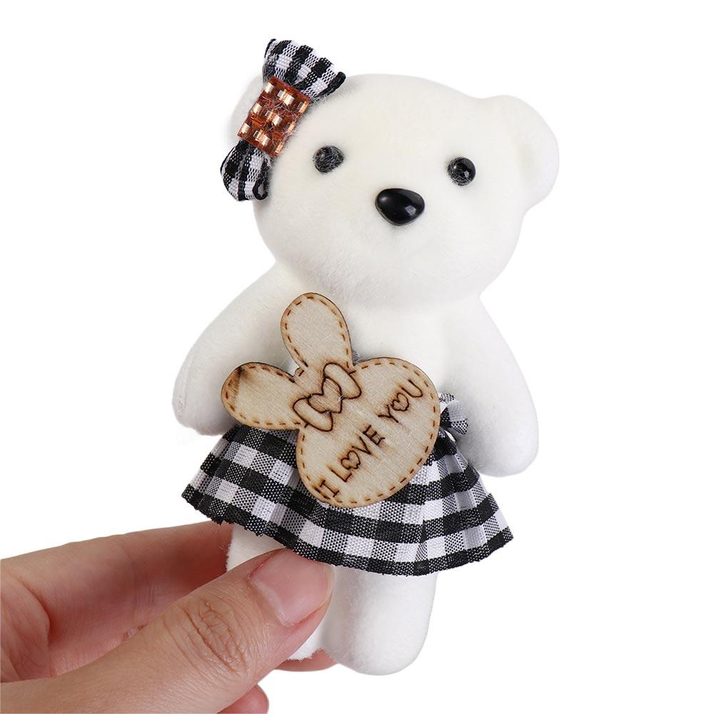 10pcs/bag Plush Doll Mini Bear Flower Bouquet Plush Animal Cartoon Bouquet Doll  Graduation Gifts