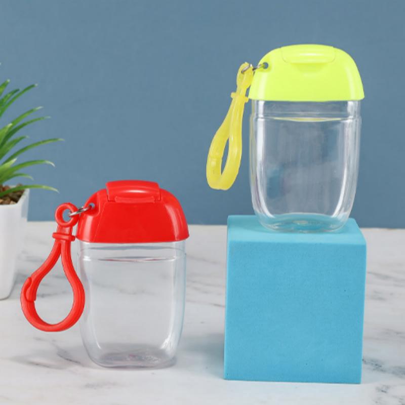 Portable 30ml Leak Proof Refillable Bottle with Keychain Clip Convenient for Outdoor and Office Use