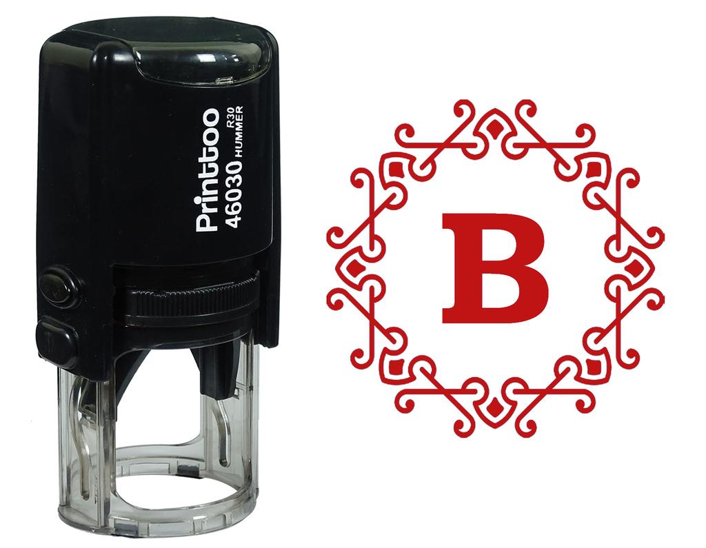 Printtoo Alphabet B Monogram Octagon Celtic Swirl Frame Self Inking Rubber Stamp Office