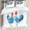 Пододеяльник с изображением курицы размера King Queen и акварельного петуха для детей, подростков и взрослых, одеяло из полиэстера с изображением сельскохозяйственных животных