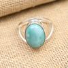 Замечательное ювелирное кольцо ручной работы из стерлингового серебра 925 пробы с драгоценным камнем Ларимар