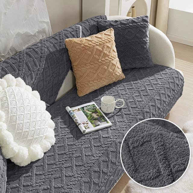 Жаккардовые эластичные чехлы для диванов, противоскользящая подложка с узором защищает диванные подушки от домашних животных и кошек. Бархатный секционный чехол для дивана.