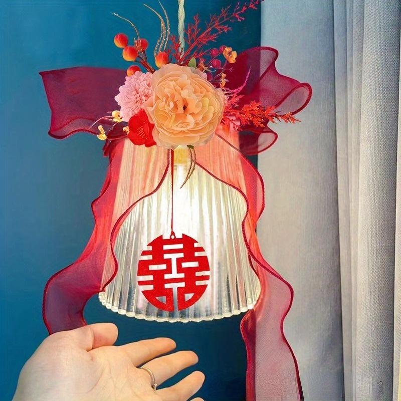 1 Pair of Wedding Auspicious Curtains Simulated Flower Ties New Bedroom Living Room Decoration