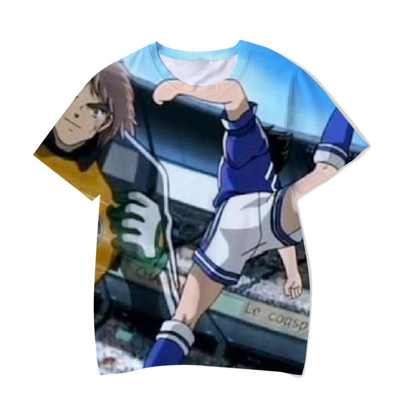 Футболки с героями аниме «Капитан Цубаса» с 3D принтом, уличная одежда для мальчиков и девочек, повседневная модная футболка большого размера с круглым вырезом, детские футболки, одежда