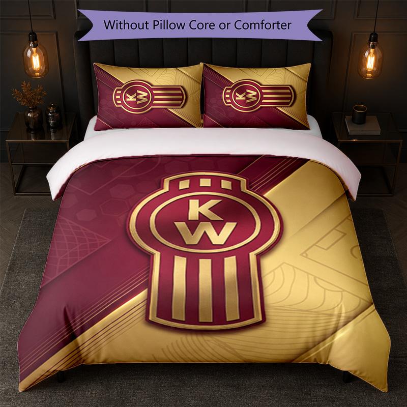 Kenworth Print 3Pcs Bedding Set Duvet Cover With Two Pillowcases Soft Bed Linen For Household Bedroom