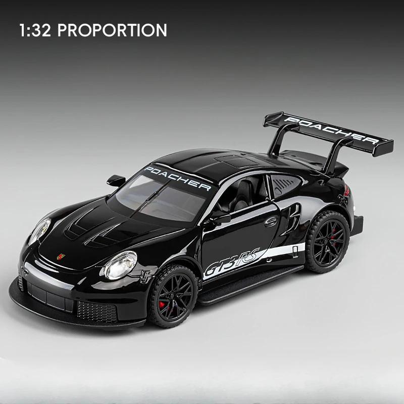 1:32 Металлические литые игрушечные машинки GT3 RS Модели Колесо Оттягивается 4 Двери Открываются Суперкар со Светом Звуком Спортивный Автомобиль Детские Взрослые Подарки