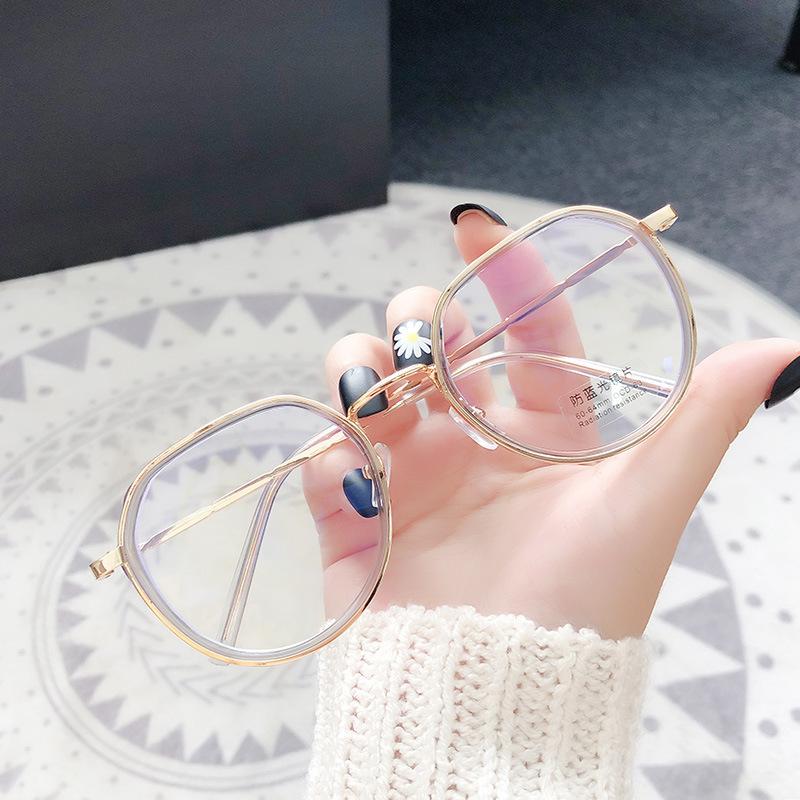 Lenses myopia glasses black frames Internet celebrities plain fashion no degree anti-blue flat glasses