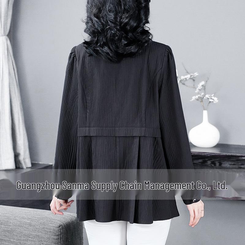 Весна/Лето Женский Топ А-силуэта Большого размера с длинным рукавом - Повседневная и Универсальная Рубашка, скрывающая живот