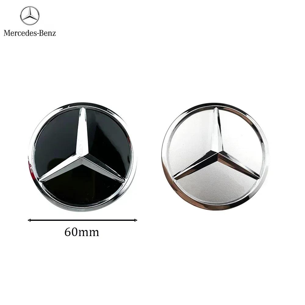 FDM5 4pcs 60mm Black Silver Car Wheel Cap Badge Logo Cover For Mercedes Benz W176 W177 W204 W205 W212 W213 W206 X156 X253 W117 W166