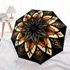 1pc Stained Mandala Automatic Umbrella - 8-Rib Foldable Design, Outdoor Adventures, and Family Celebrations yy250829050
