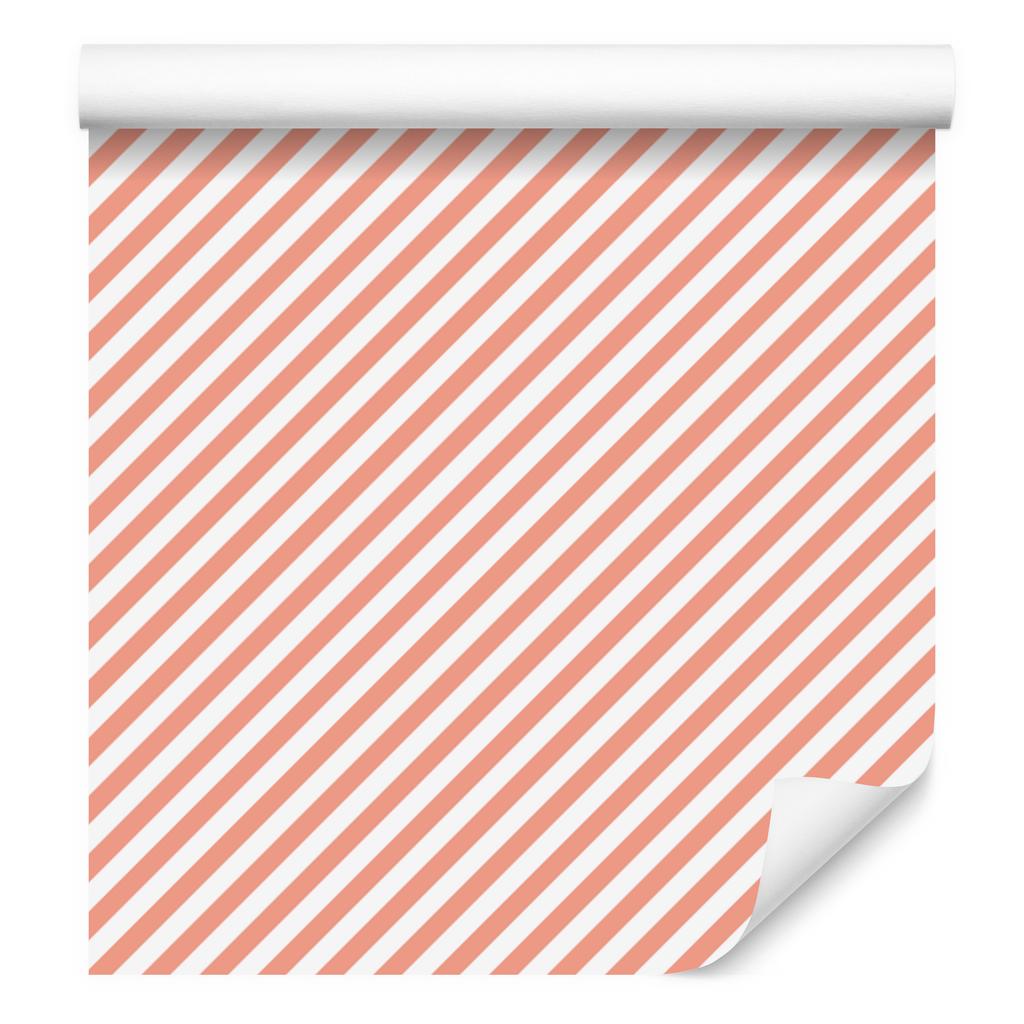 Wallpaper Coral and coral stripes, fine detail for living room and bedroom 50x1000