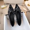Fashion Pointed Toe Evening Anti-slip Women's Flat Shoes Single Silver On Promotion Social 2025 Summer Vacation Offer 39 Ladies Footwear
