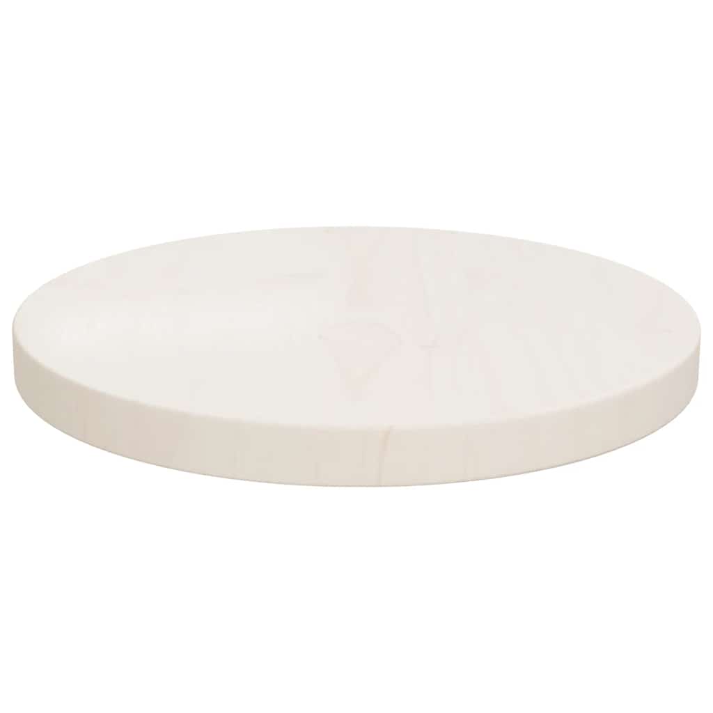 Vidaxl Blat Stołu, Biały, Ø30X2,5 Cm, Lite Drewno Sosnowe