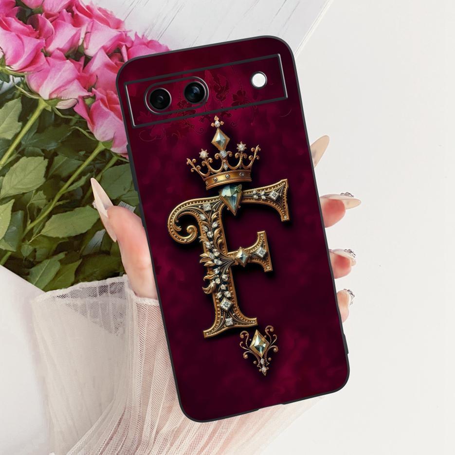 For Google Pixel 8A Case Pixel8 Pro New Luxury Crown Letters Cover Soft TPU Matte Phone Case For Google Pixel 8 Pro Pixel8A Bags