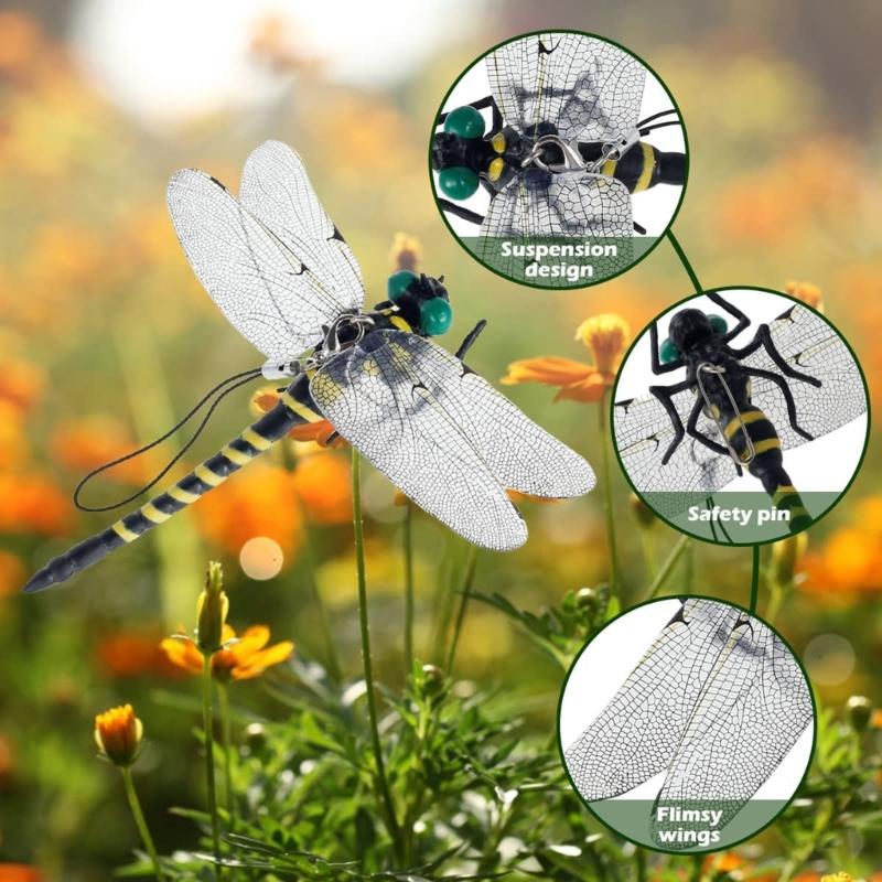 Simulation-Dragonfly Insect Model Mosquito-Repellent Outdoor Hanging Ornament for Camping Hiking Repellent-Fly Tool