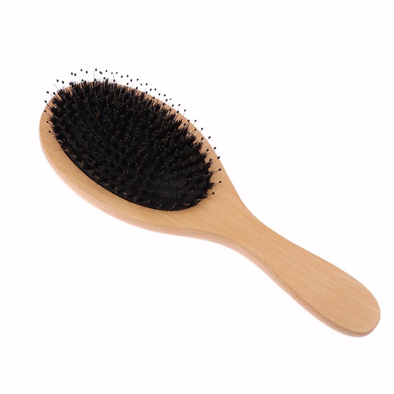 Щетка для волос из щетины кабана, женская деревянная бамбуковая щетка для волос, профессиональная вьющаяся щетка для волос с подушкой безопасности, расческа для волос, инструменты для салона красоты