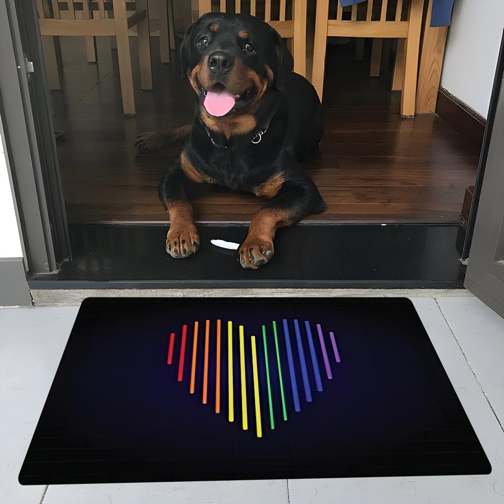 Gay Lesbian LGBT Rainbow Love Floor Mat Bathroom Mat Kids Room Bedroom Decoration Balcony Anti-Slip Doormat Living Room Bedside